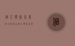 个人独资企业法立法宗旨（个人独资企业法实施办法）