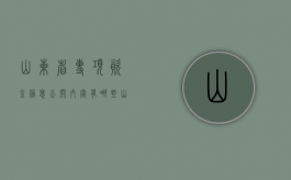 山东省专项资金信息公开内容有哪些（山东省专项债2020年第一期）