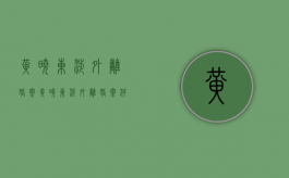 黄晓东涉外离婚案（黄晓东涉外离婚案件）