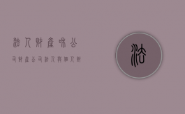 法人财产和公司财产（公司法人与个人财产）