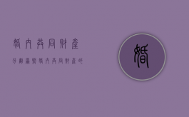 婚内共同财产分割原则（婚内共同财产的认定）