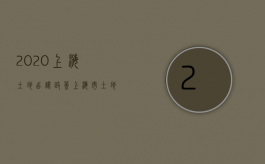 2020上海土地出让政策（上海市土地出让公告）