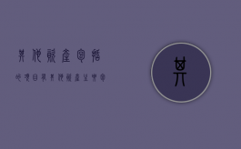 其他资产包括的项目有( )（其他资产主要包括）
