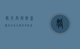 婚内共同财产混同（夫妻之间共同财产）