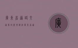 广东省道路交通事故处理办法（广东省道路运输管理信息网app）