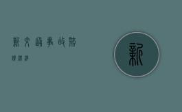 新交通事故赔偿标准