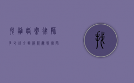 找离婚案律师多少钱？全面解析离婚律师费用