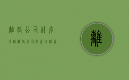 离婚公司财产分割（离婚公司财产分割协议书范本）