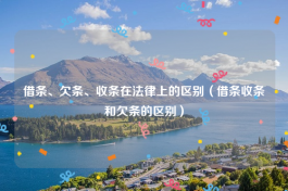 借条、欠条、收条在法律上的区别（借条收条和欠条的区别）