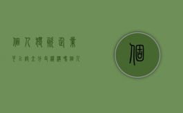 个人独资企业可以设立分支机构吗（个人独资企业可以开多少个点的专票）