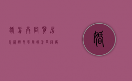 婚前共同买房怎样避免风险（婚前共同购买房产）