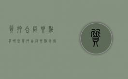 质押合同要点有哪些（质押合同要点包括）