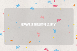潍坊办理婚姻律师选哪个