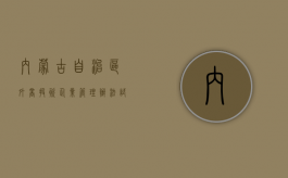 内蒙古自治区外商投资企业管理办法（试行）（内蒙古企业投资核准和备案管理办法）