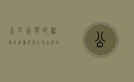 公司合并的程序及法律后果（公司合并的程序包括以下哪几项）