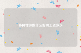 移民律师做什么好呢工资多少