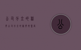 公司分立的程序（公司分立的程序 市监局）
