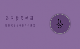 公司法人的权利有哪些（公司法人的权益和责任）