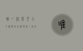 唯一住房可以申请执行异议吗（唯一住房法院会查封吗）