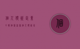 个人独资企业申报个税流程（个人独资企业申报个税怎么报）