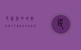 民诉法中的财产保全（民事诉讼的财产保全制度）