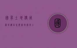 国有土地使用权拆迁后怎么处理（国有土地拆迁怎么赔）