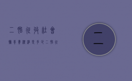二胎征收社会抚养费标准是多少（二胎征收社会抚养费标准表）
