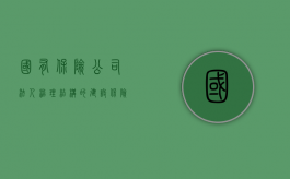 国有保险公司法人治理结构的建设（保险业法人治理方案）