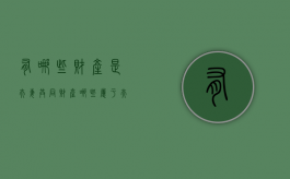 有哪些财产是夫妻共同财产（哪些属于夫妻双方共同财产）