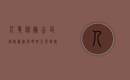 人身保险公司保险条款有哪些？（人身保险有哪些标准条款）