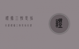 证据三性是指什么（证据三性是指什么）