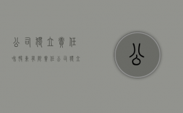 公司独立责任和股东有限责任（公司独立于股东）