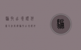 骗取出境证件罪司法解释（骗取出境证件罪详细解释）
