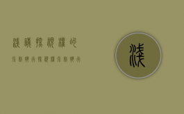 浅议探视权的强制执行（探视权强制执行不了怎么办）