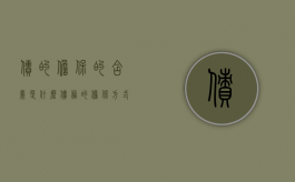 债的担保的含义是什么（债务的担保方式）
