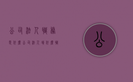 公司法人职务是什么（公司法人填什么职务）