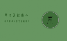两个人注册公司股权分配需要怎样处理才合理（两个人注册公司股权怎么分配）