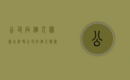 公司向个人借款合法吗（公司向个人借款账务怎么处理）
