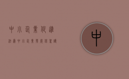 中小企业促进法：为中小企业发展保驾护航（中小企业促进法2002）