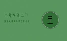 王贵学等三人与王远德继承案（王贵武怎么起家的）