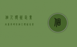 个人独资企业定义有哪些（个人独资企业属于哪一类）