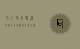 同居期间财产分割（同居期间的财产怎么分）