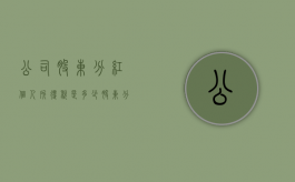 公司股东分红个人所得税是多少（股东分红个人所得税是多少钱）
