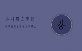 公司独立责任的意义是什么呢（公司独立责任的意义是什么意思）