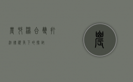 农村混合双打，法律视角下的探讨