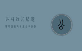 公司法人代表变更流程及手续（公司法法人代表变更）