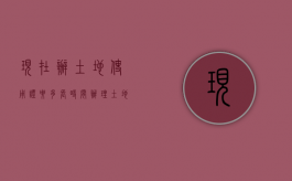 现在办土地使用证要多长时间（办理土地使用证收费标准）