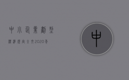中小企业划型标准规定全文（2020年中小企业划型标准规定）