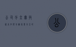 公司分立实收资本如何分割（企业分立的三种形式有哪些）