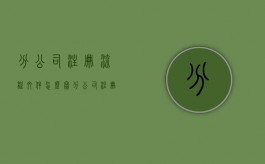 分公司注册流程文件怎么写（分公司注册流程文件是什么）